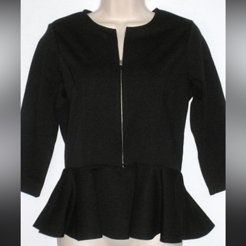 - LAUREN RALPH LAUREN Women's BLACK PEPLUM Full-Zip